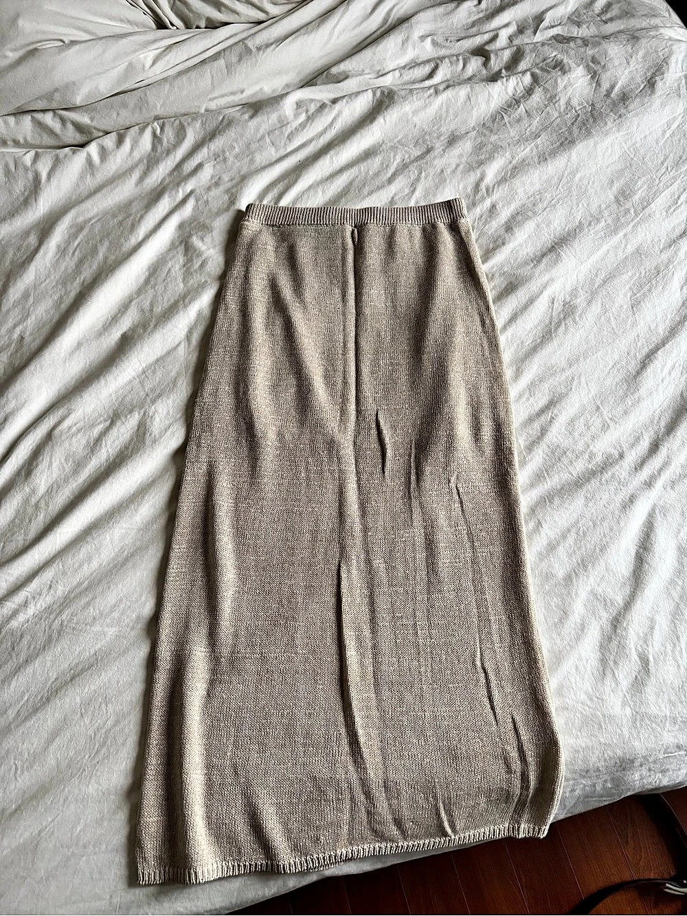 Zara Knit Midi Skirt in beige